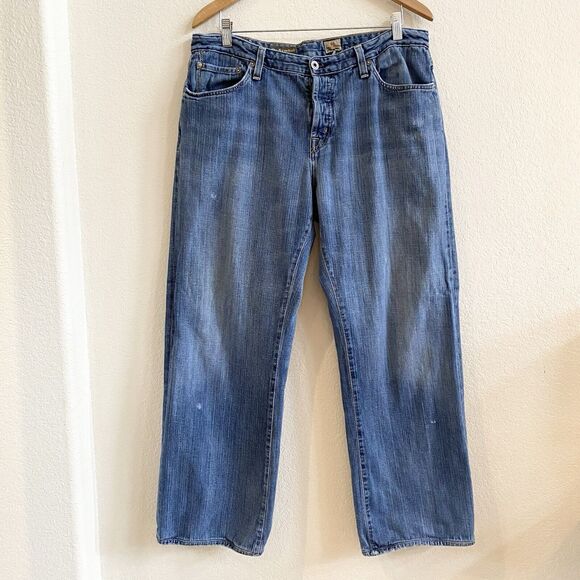 AG Adriano Goldschmied Mens The Symbol Relaxed Boot Cut Jeans 36” X 34” Med Wash - Picture 4 of 12